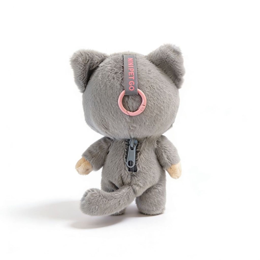 Pet Memorial Plush Cat Keychain Keepsake with Transparent Memory Pocket for Pet Hair and Pet Photos Soft Texture for Bag Keys Car Pet Carrier Adorable Design