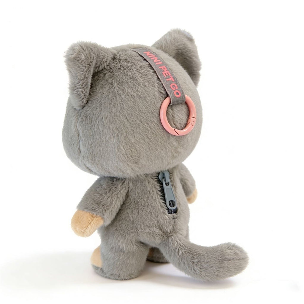 Pet Memorial Plush Cat Keychain Keepsake with Transparent Memory Pocket for Pet Hair and Pet Photos Soft Texture for Bag Keys Car Pet Carrier Adorable Design