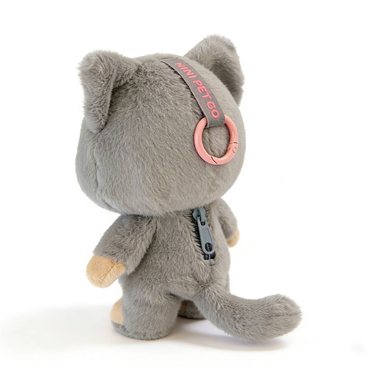 Pet Memorial Plush Cat Keychain Keepsake with Transparent Memory Pocket for Pet Hair and Pet Photos Soft Texture for Bag Keys Car Pet Carrier Adorable Design