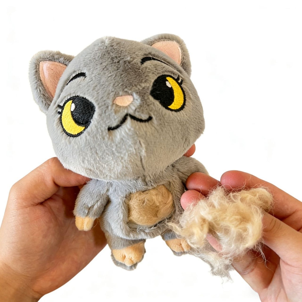 Pet Memorial Plush Cat Keychain Keepsake with Transparent Memory Pocket for Pet Hair and Pet Photos Soft Texture for Bag Keys Car Pet Carrier Adorable Design